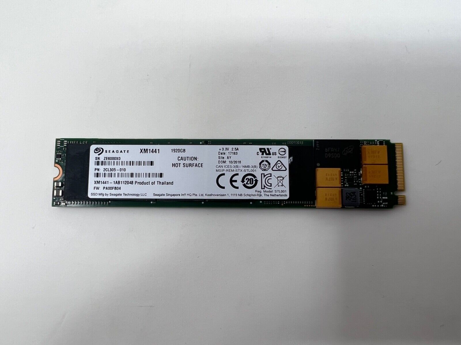 Seagate Nytro XM1441 1920GB Multi-Level-Cell PCI Express NVMe 3.0 x