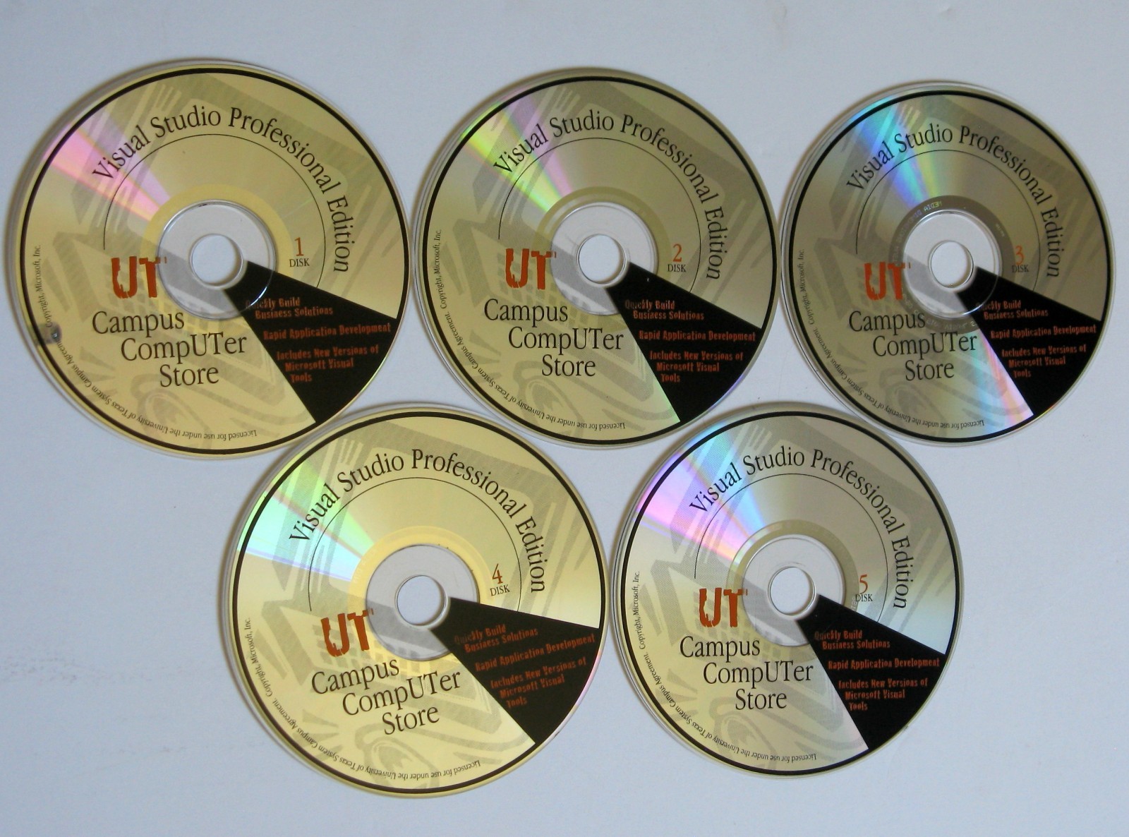 MIcrosoft Visual Studio 6.0 Professional, 5 CD-ROM Set, Runs In Windows 11