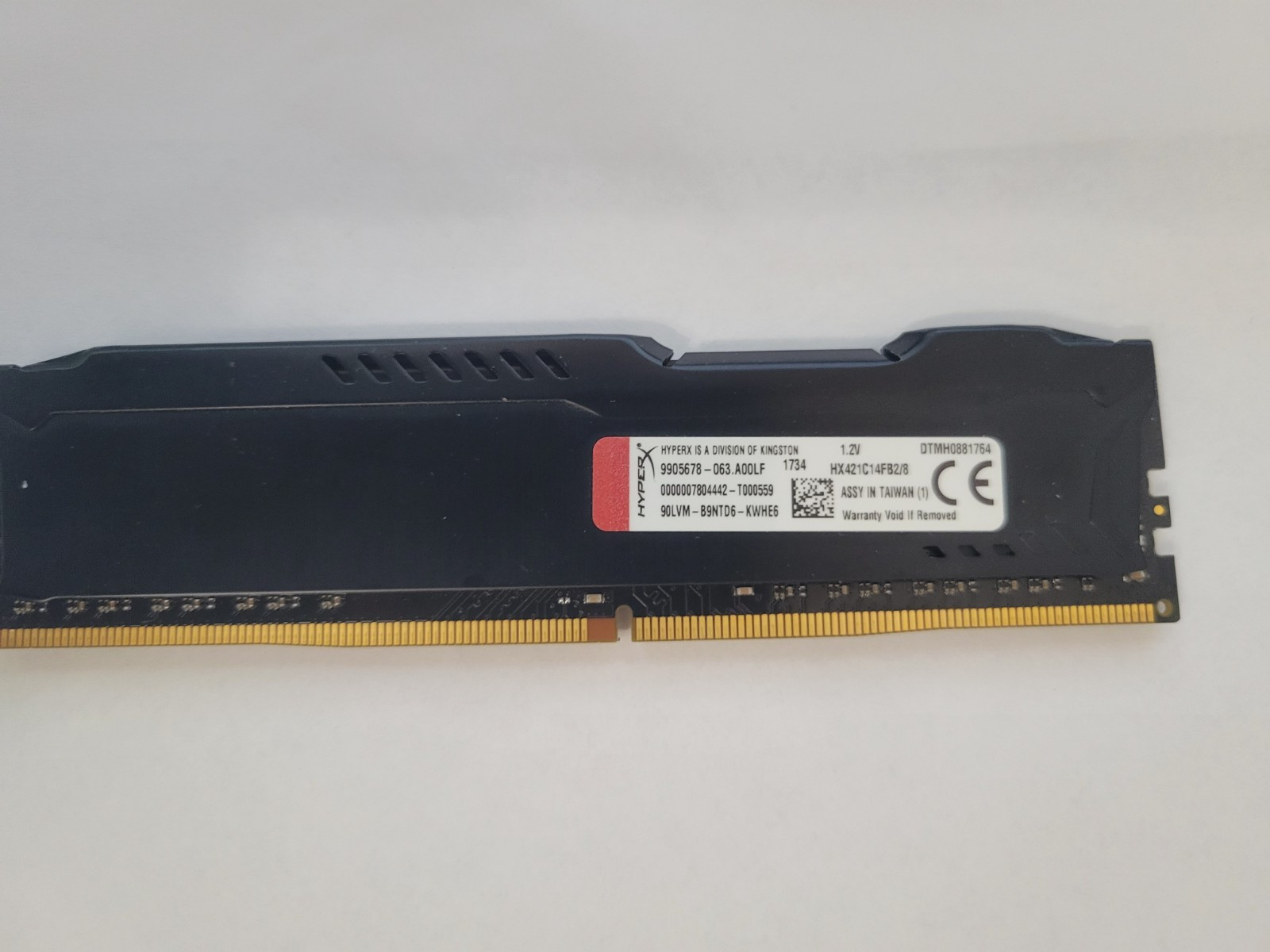 KINGSTON FURY HYPER X DDR4 8GB 2133MT/s NON-ECC DIMM HX421C14FB2/8