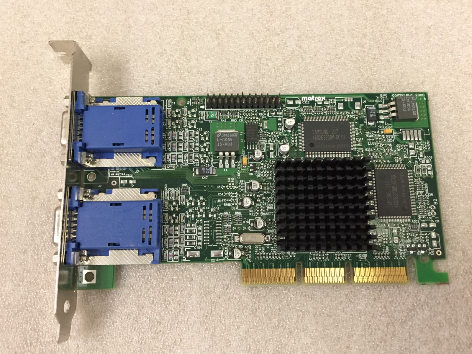 Vintage MGI Matrox G45FMDHA32DB AGP Dual VGA Video Graphics Card 971-0302