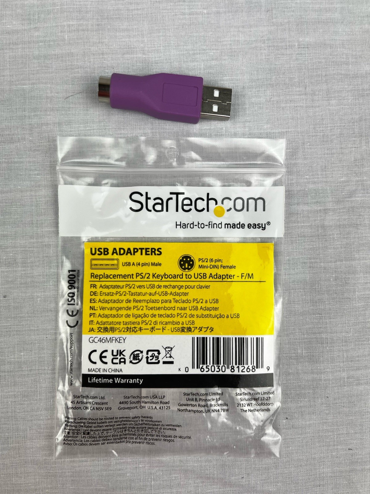 StarTech.com Replacement PS/2 Keyboard 6-Pin to USB Adapter M/F #GC46MFKEY - NEW