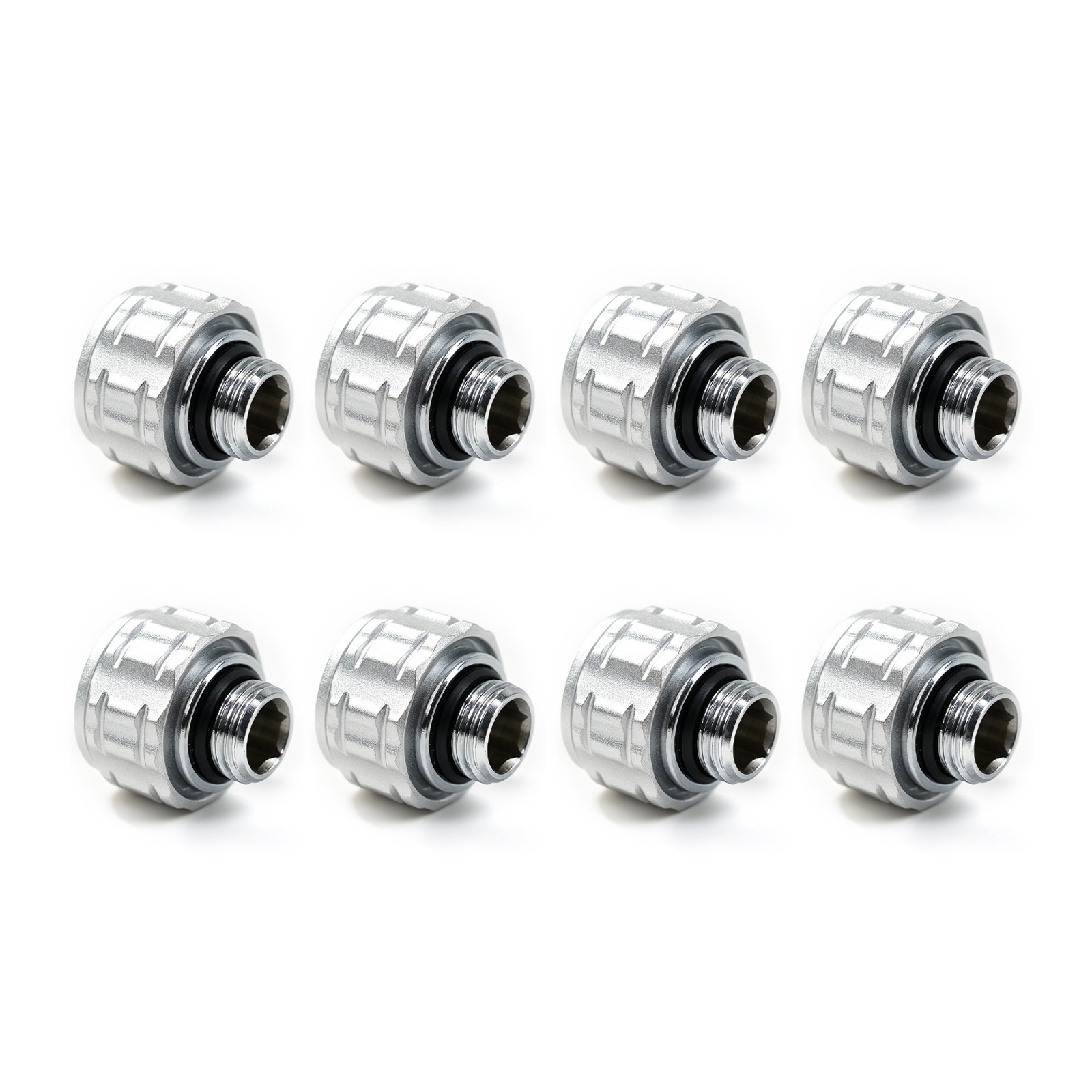 8PCS G1/4 Male 14mm Hard Tube Compression Fitting Silver PC Water Cooling