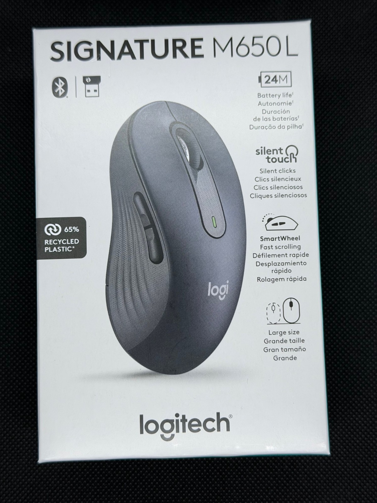 NEW LOGITECH SIGNATURE M650 L WIRELESS MOUSE 910-006231 GRAPHITE FOR LARGE HANDS