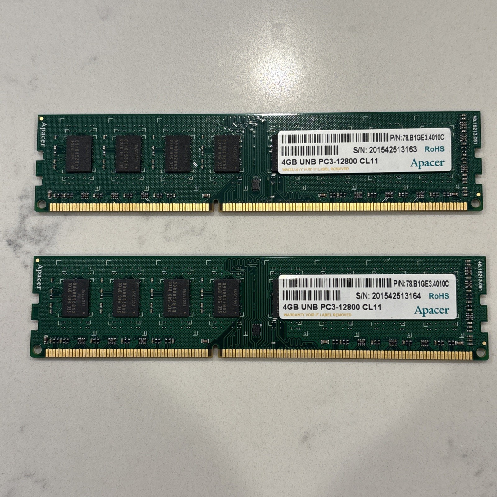 4GB UNB PC3-12800 CL11