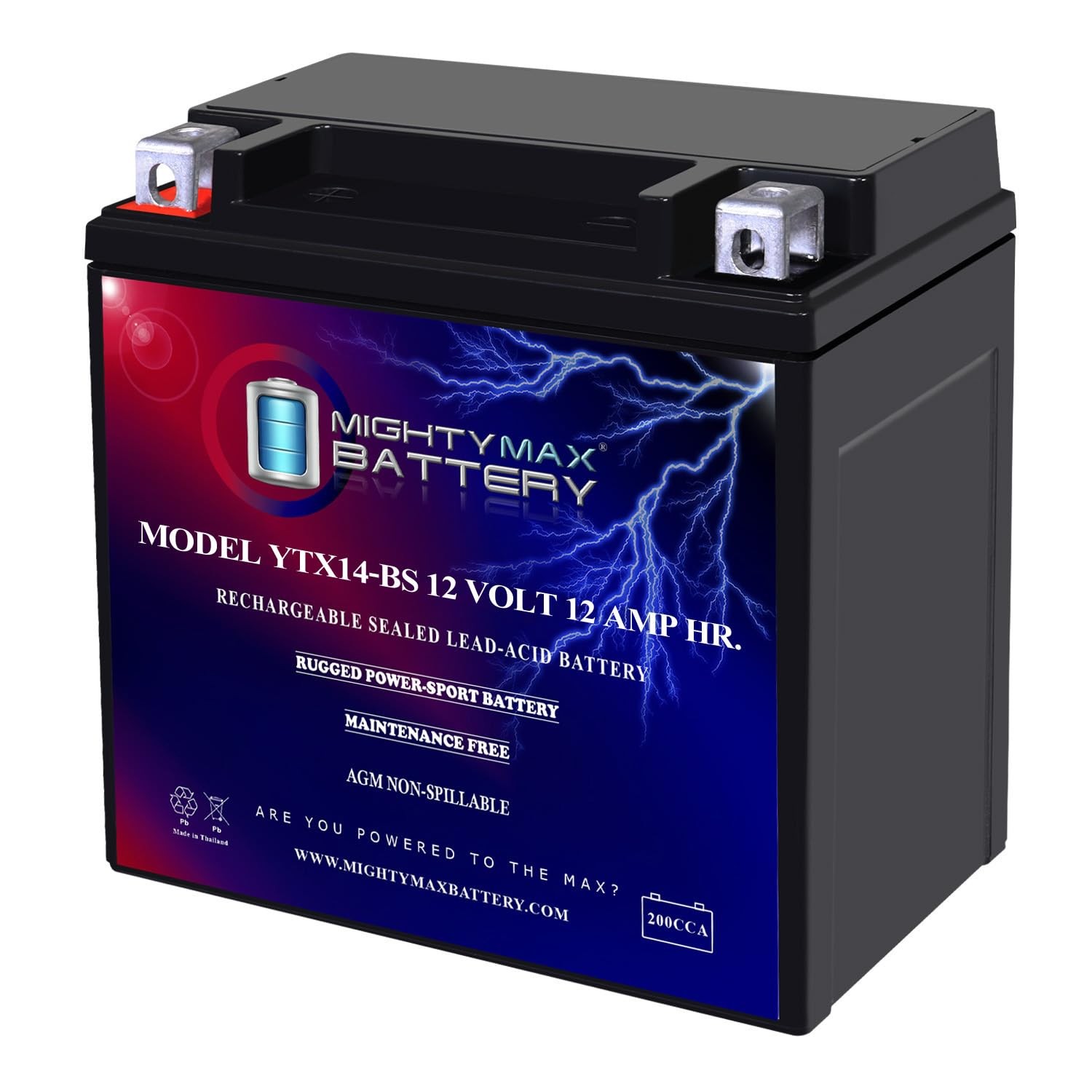 Mighty Max Battery YTX14-BS Battery Replacement for Mercedes Backup Auxiliary