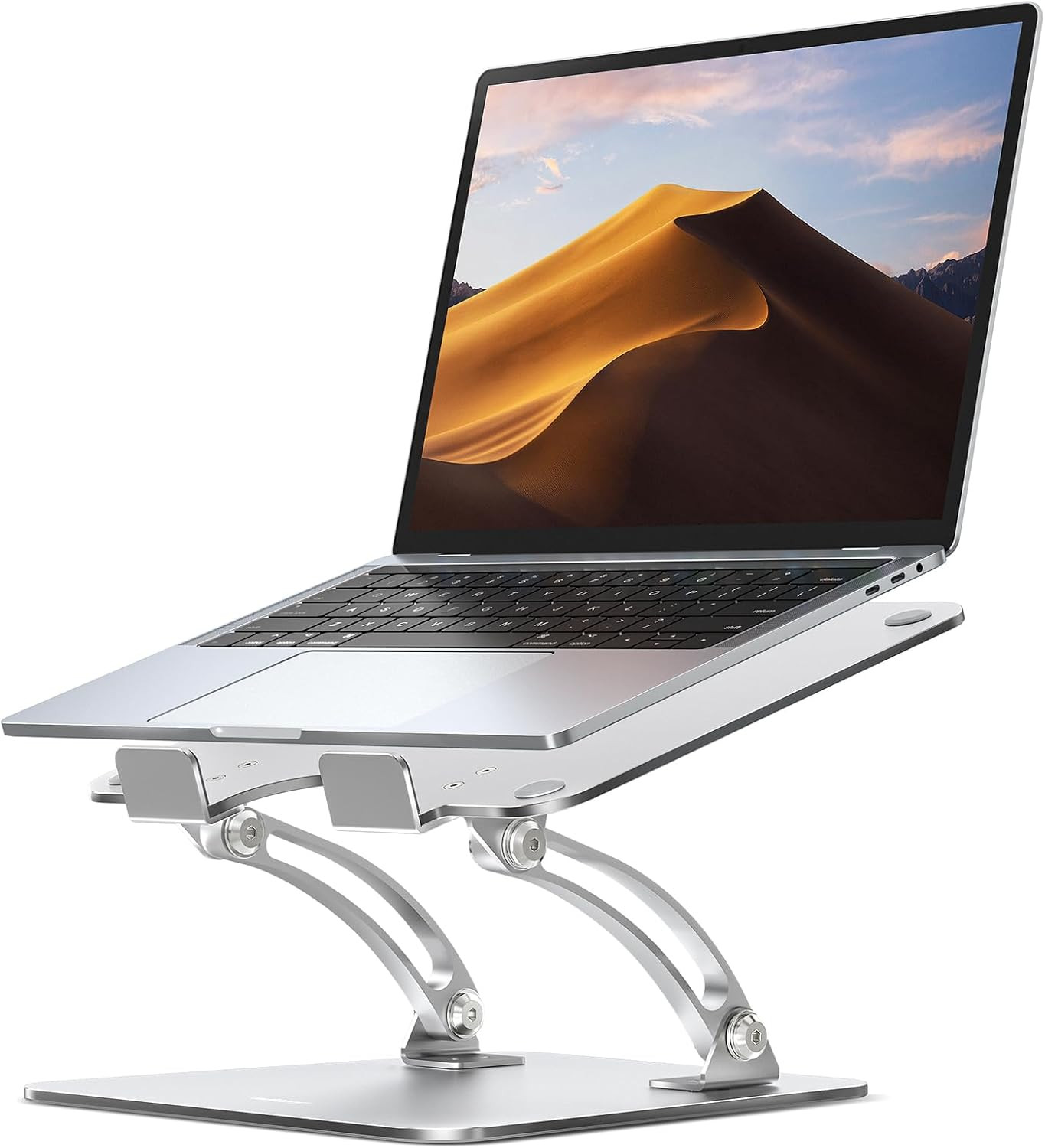 Ergonomic Adjustable Laptop Stand for Desk, Dual Foldable Computer Riser