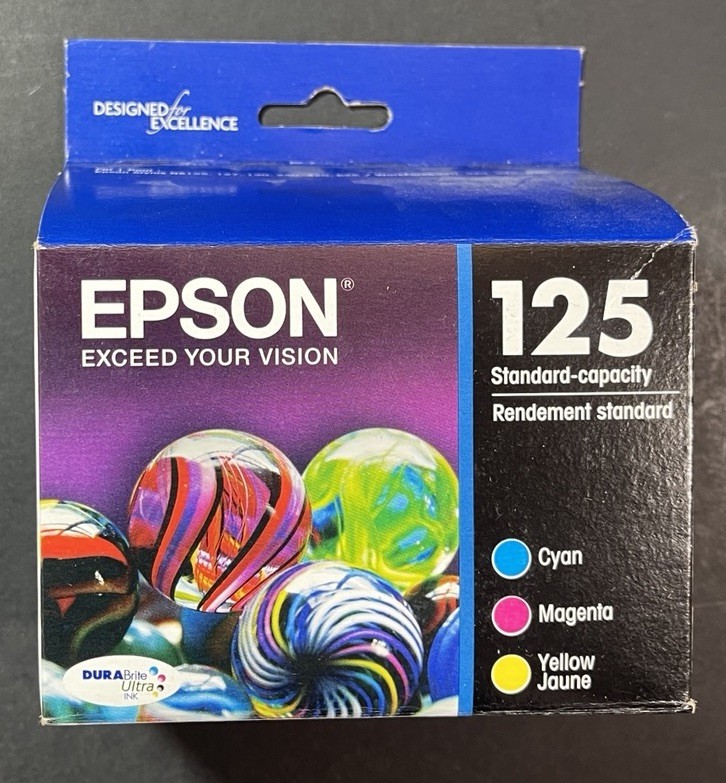 Genuine Epson 125 Tri-Color Ink Cartridges [ Cyan + Magenta + Yellow ] NEW