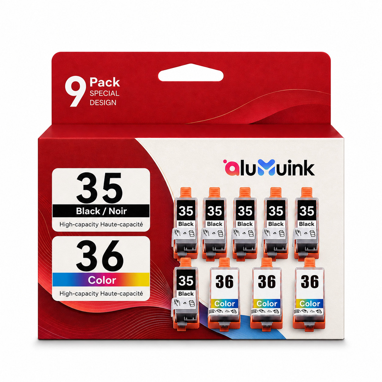 9-Pack PGI-35 CLI-36 Ink Replacement for PIXMA TR150 TR160 IP110 IP100 TR152