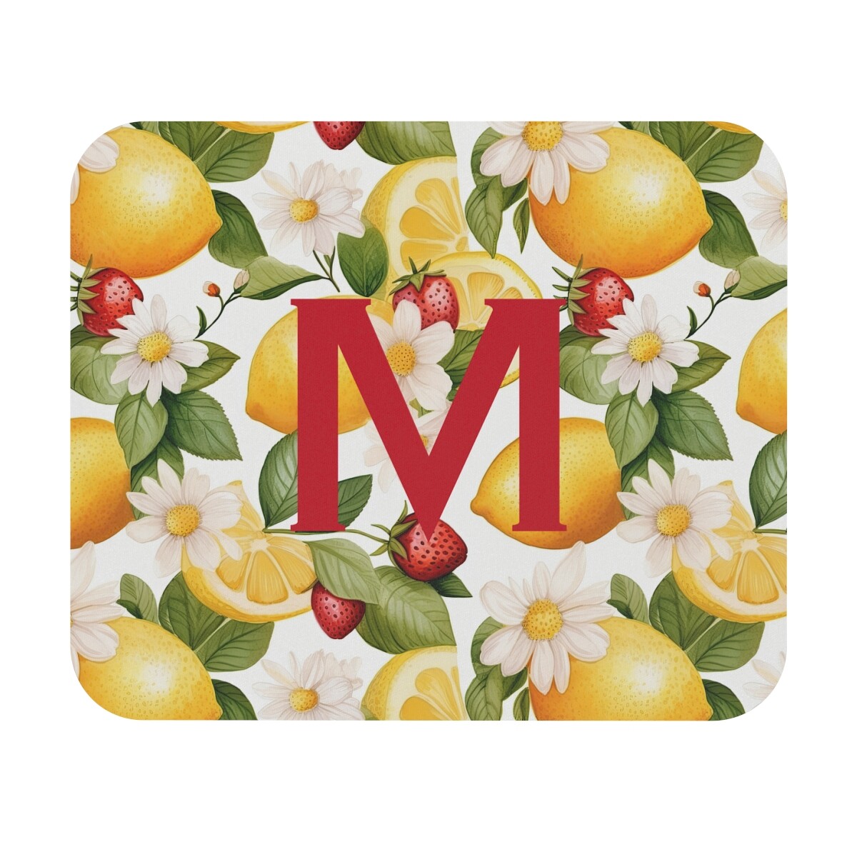 The Evelyn Strawberry Lemonade Print Mouse Pad Personalized or Monogram