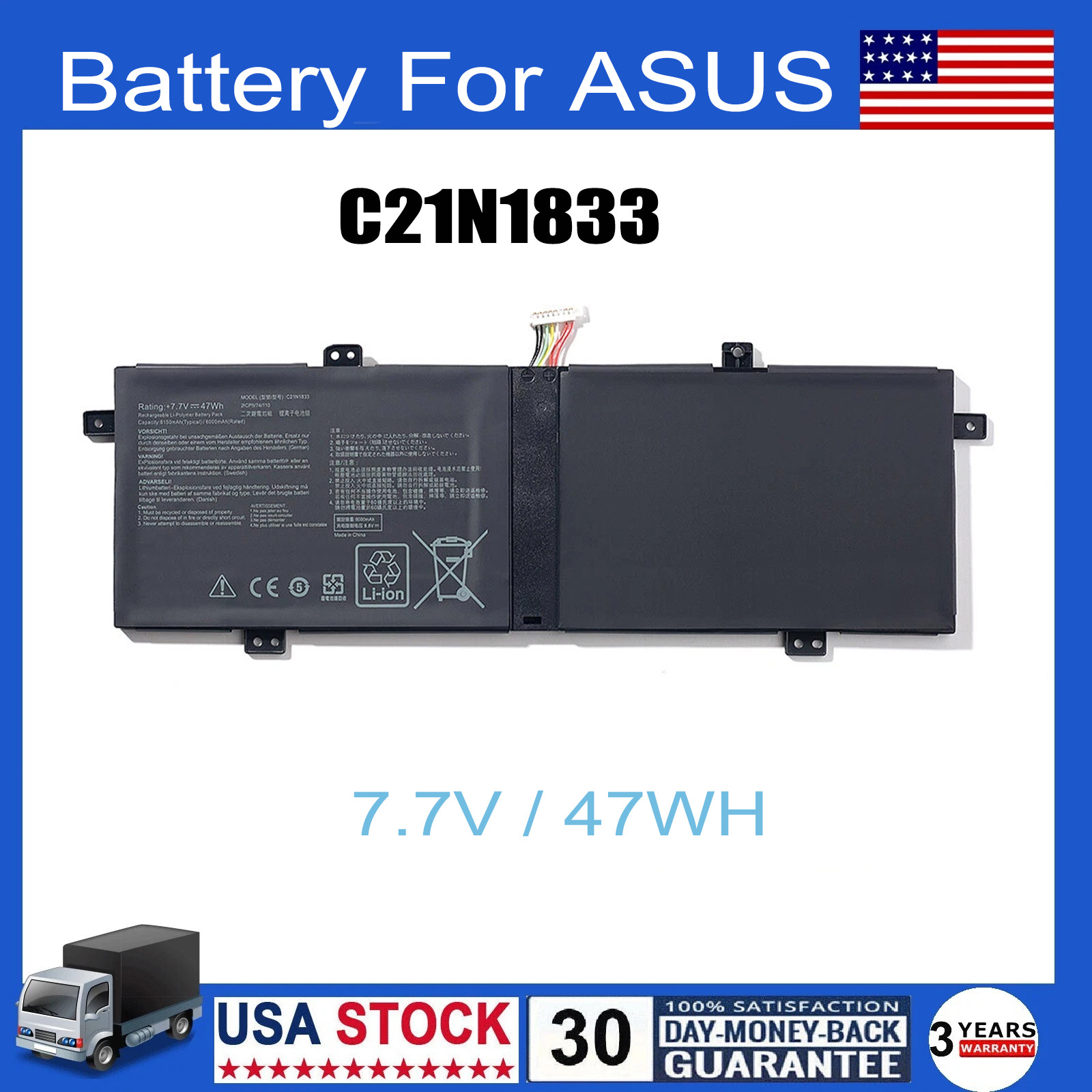 New C21N1833 Battery for ASUS ZenBook 14 UM431DA UX431FA UX431DA UX431FL S14