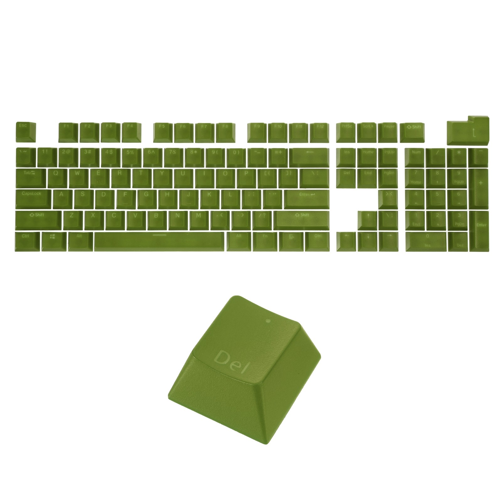 108 Keys Pudding Keycaps Set ABS for Mechanical Keyboard Layout Army Green