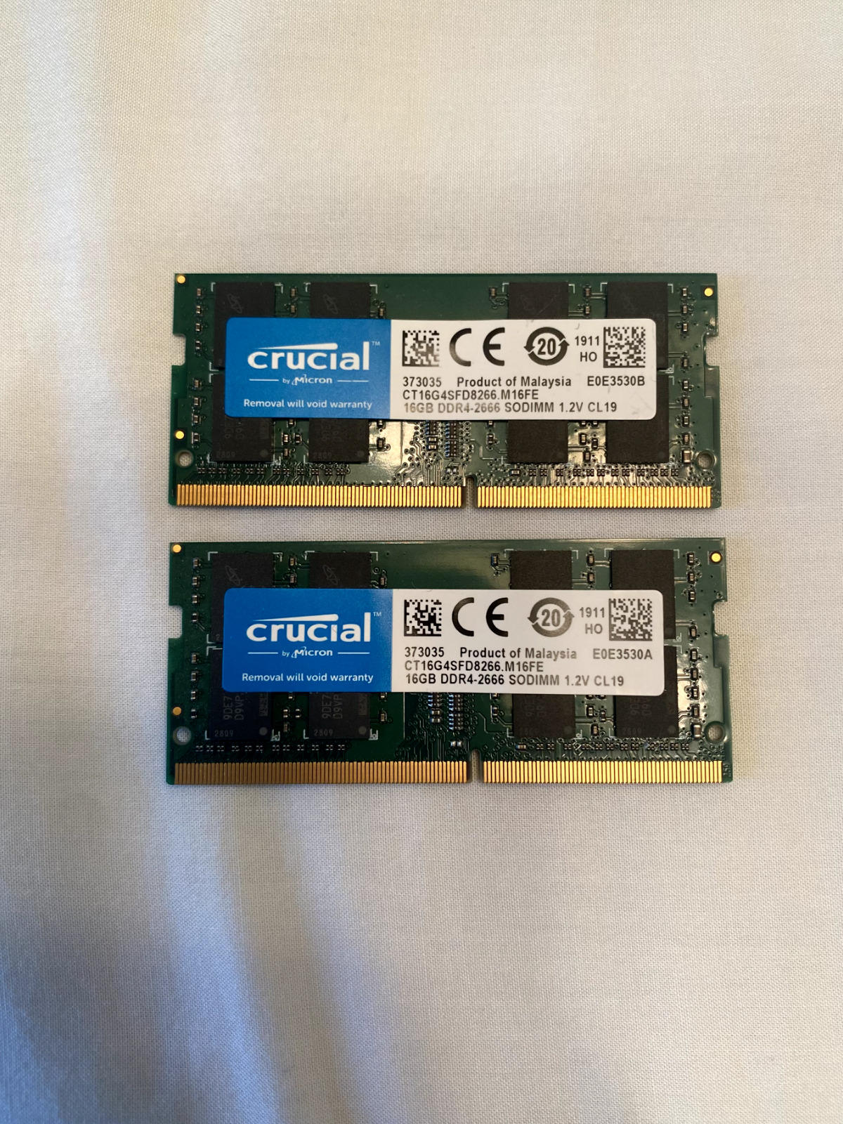 Crucial 32GB (2x16GB) DDR4-2666 SODIMM Memory RAM CT16G4SFD8266 - Works Great