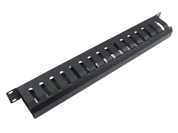 CNAweb 1U 19" Network Metal Rack Mount Cable Manager Finger Duct w/Cover Black