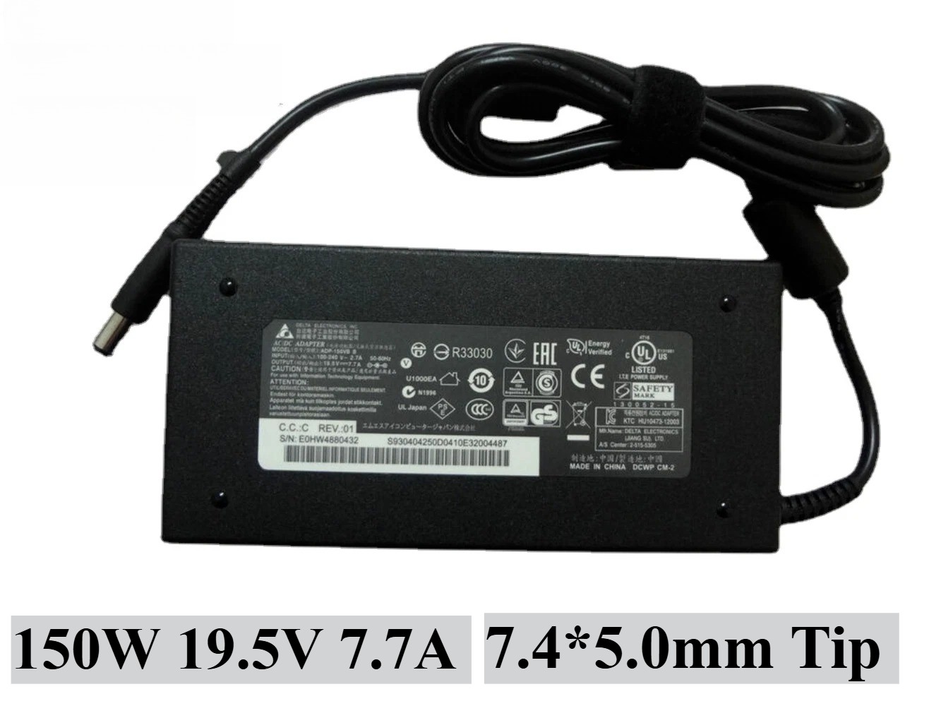 Genuine Delta 150W 19.5V 7.7A Charger ADP-150VB B 7.4*5.0mm Power Supply Adapter