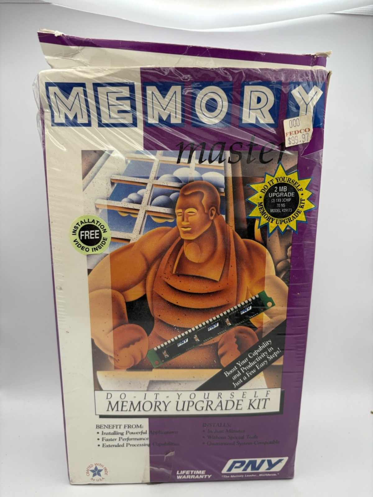 Vintage PNY Memory Master 2MB RAM Upgrade Kit 30-Pin SIMM Model 29173 Sealed