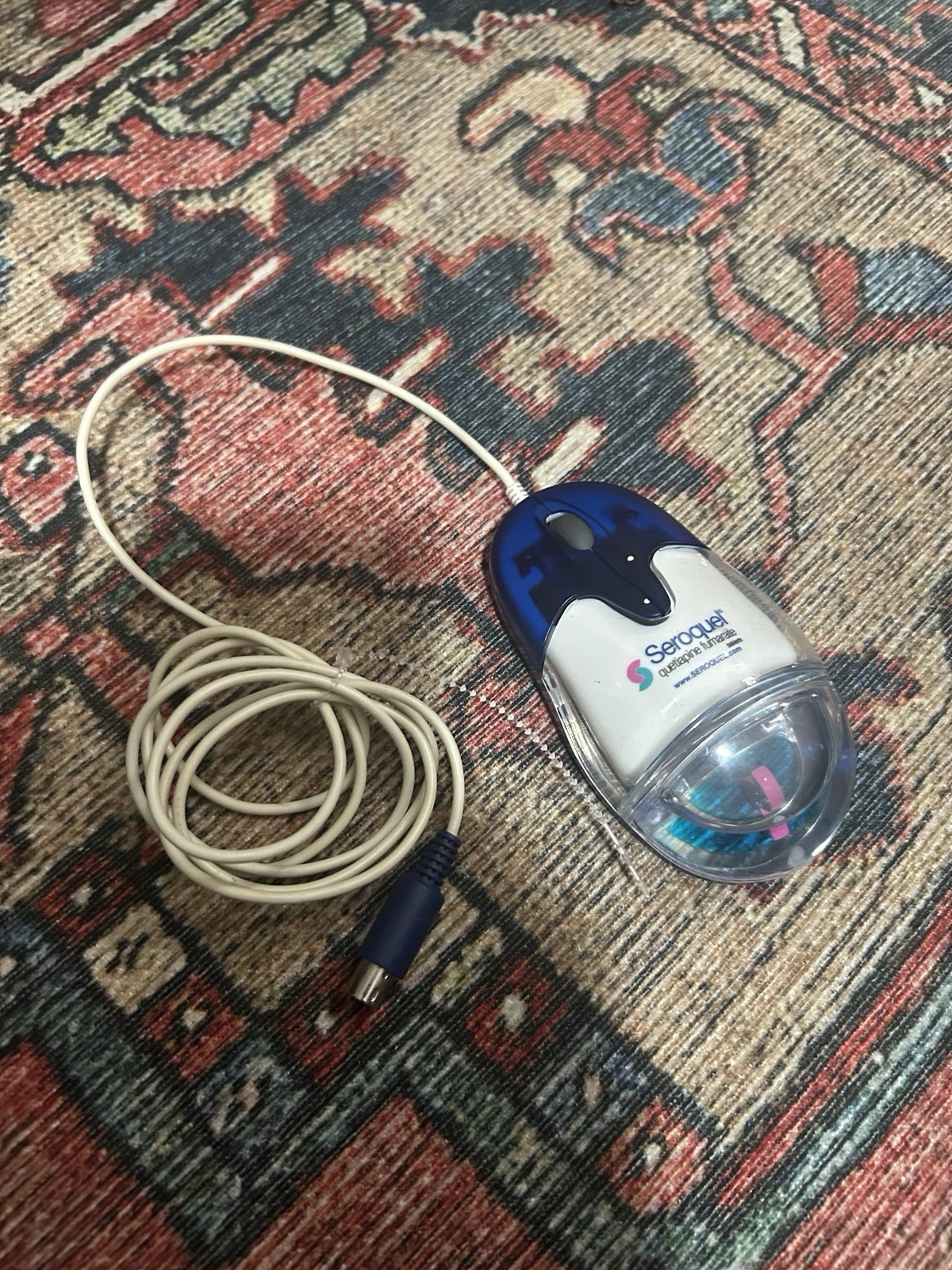 Vintage Seroquel Pharma Drug Rep Aqua Computer Mouse Collectible - RARE