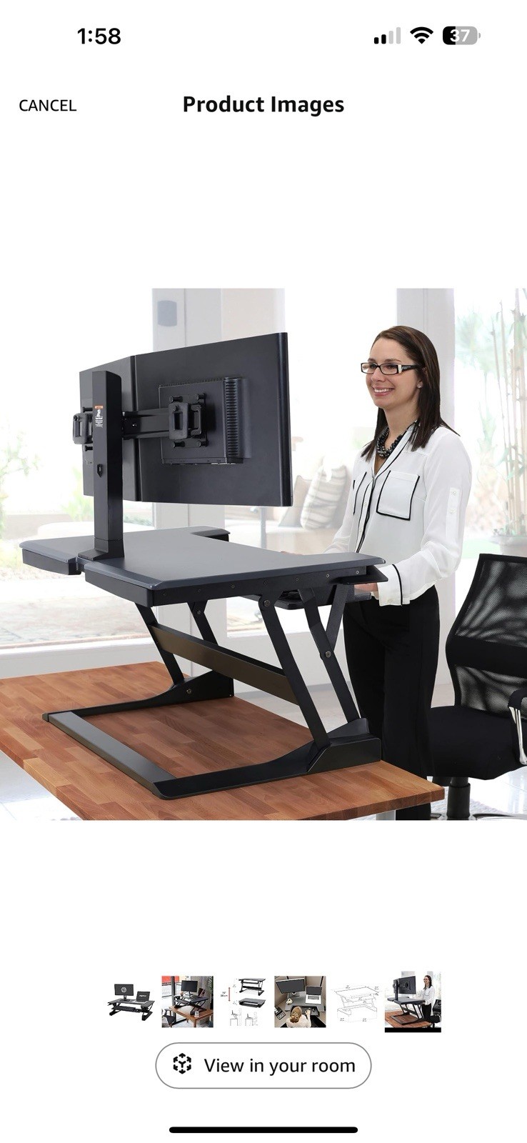 Ergotron – WorkFit-T Standing Desk Converter, Dual Monitor – 35 Inch Width