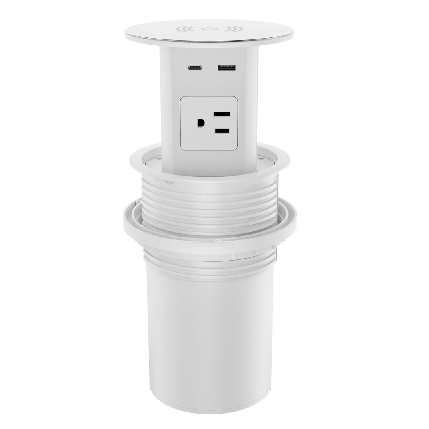 Pop up Outlet - 4-inch Hole,4-AC Outlet,20W USB C,15W Wireless Charging,2-USB...
