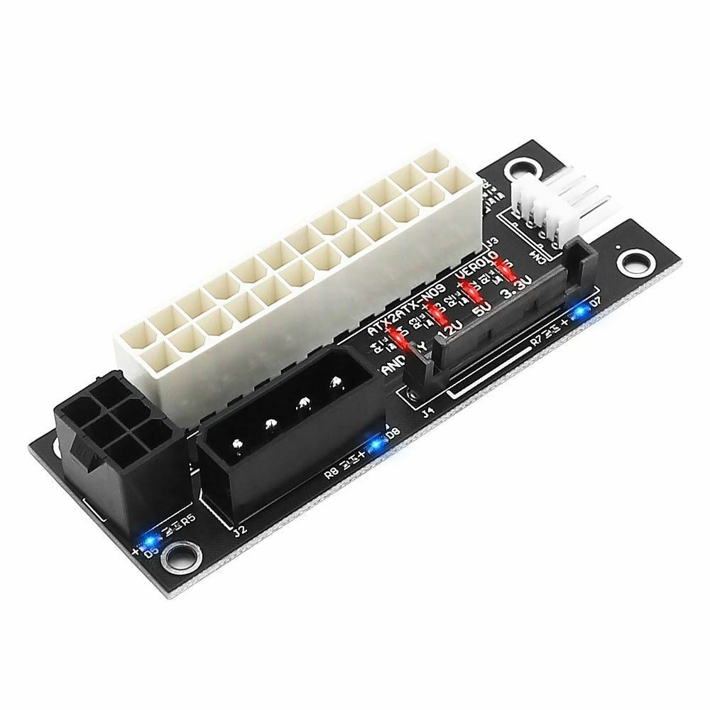 ADD2PSU Power Supply Connector 4 in 1 Molex 4Pin/SATA/ATX 6Pin/4Pin Dual PSU Mul