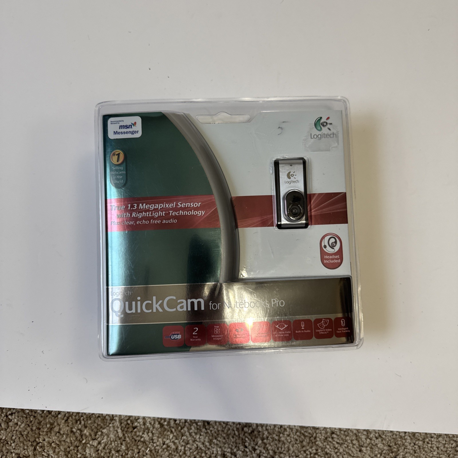 Logitech QuickCam For Notebooks Pro Headset Included. New Sealed