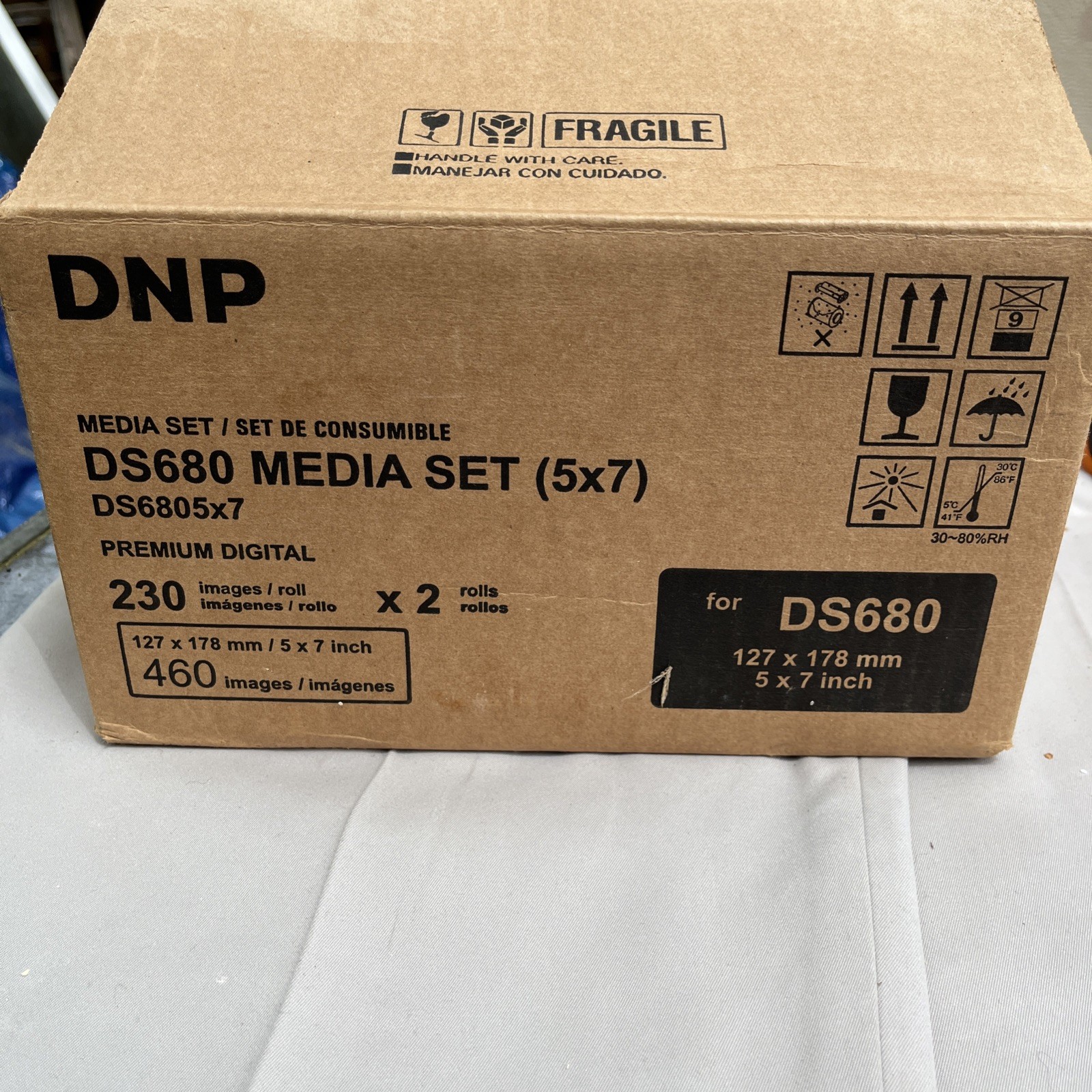 NEW DNP Media Set DS680 Dye Sublimation Kit 5x7 230 Images x2 Rolls (460 Total)