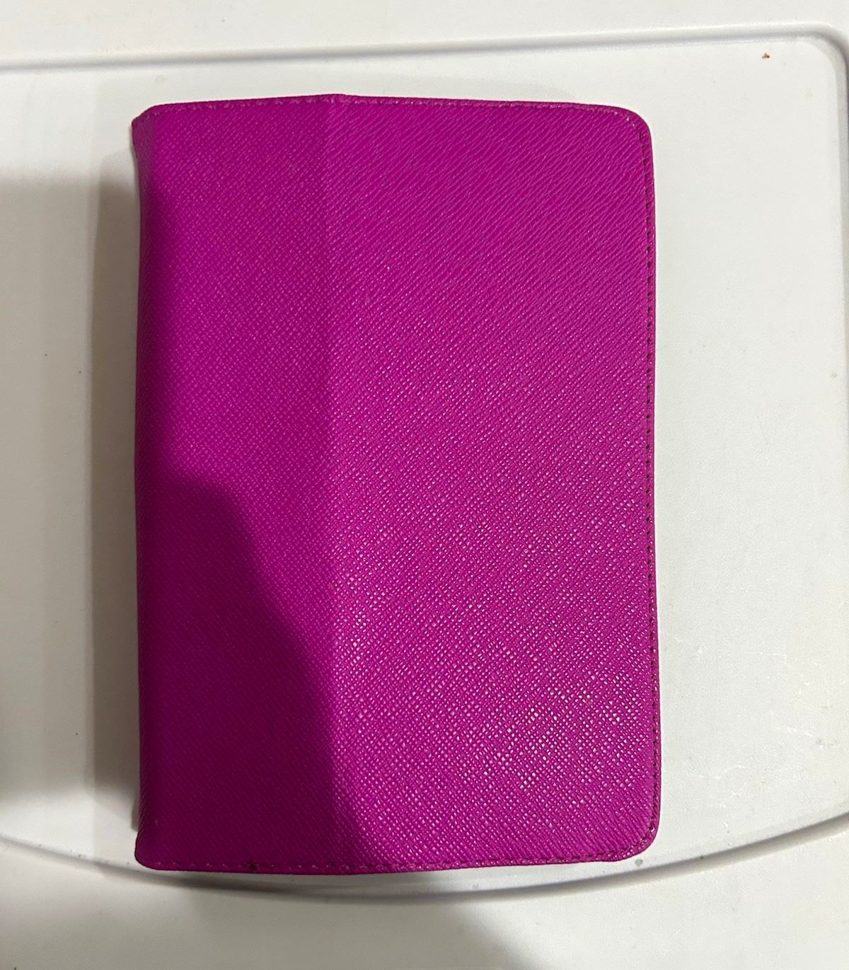 Pink Synthetic Leather Universal Folding Folio Tablet Case Stand Elastic Strap