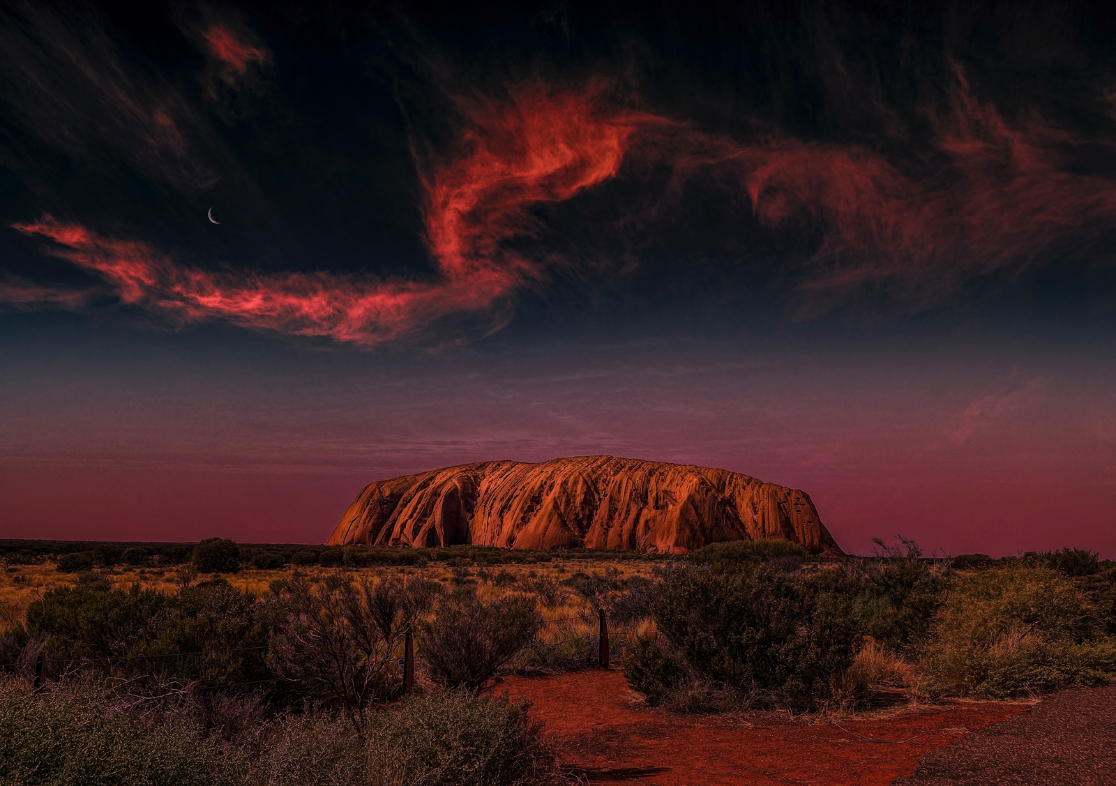 Landscape desert nature uluru low Custom Gaming Mat Desk