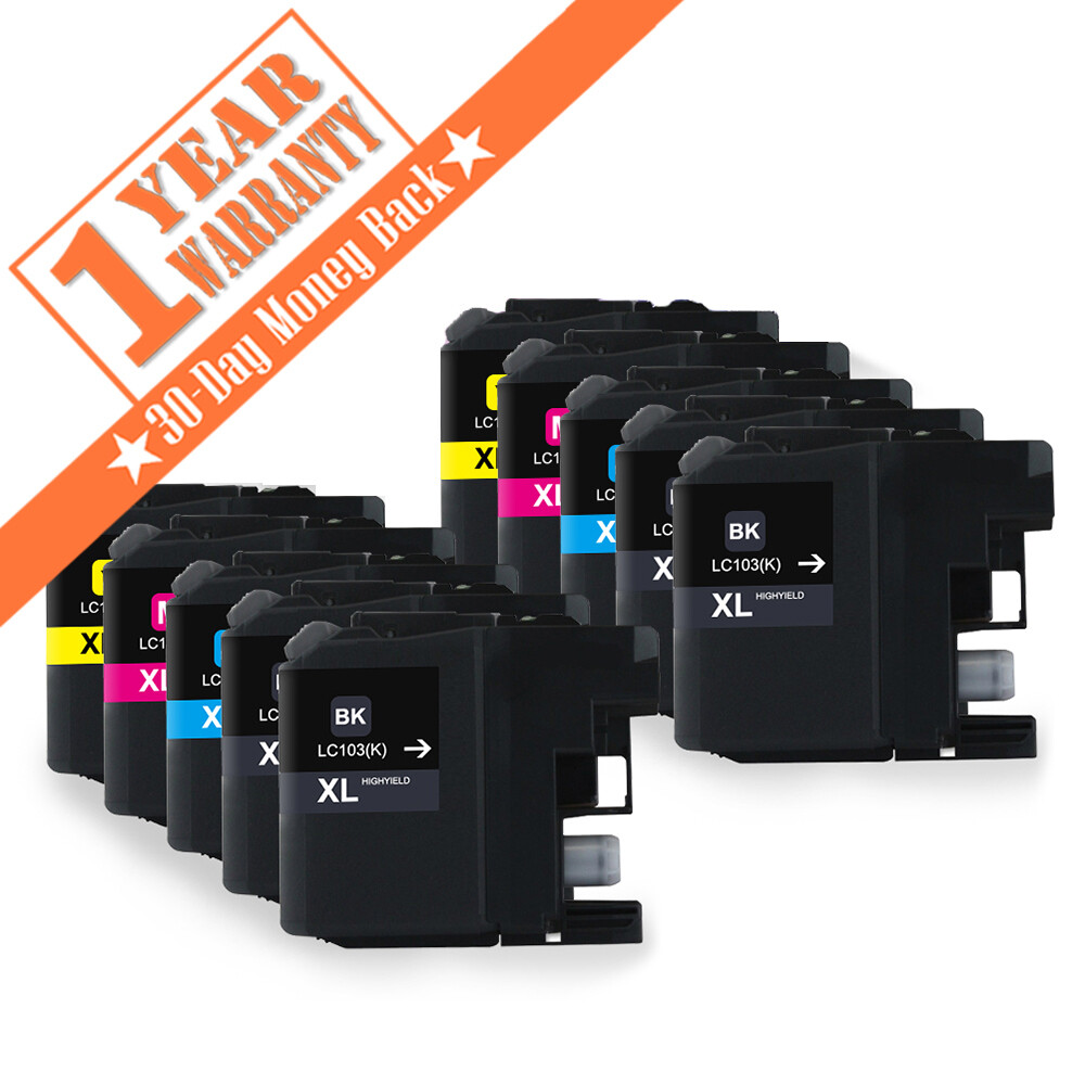 10PK LC103XL LC-103 Ink Cartridges for Brother MFC-J470DW MFC-J475DW J870DW