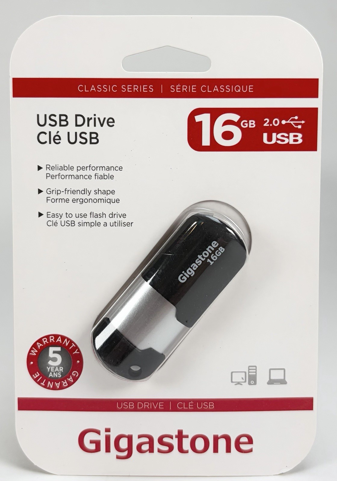 NEW Gigastone GS-Z16GCNBL-R USB 2.0 Drive (16GB) (Black)