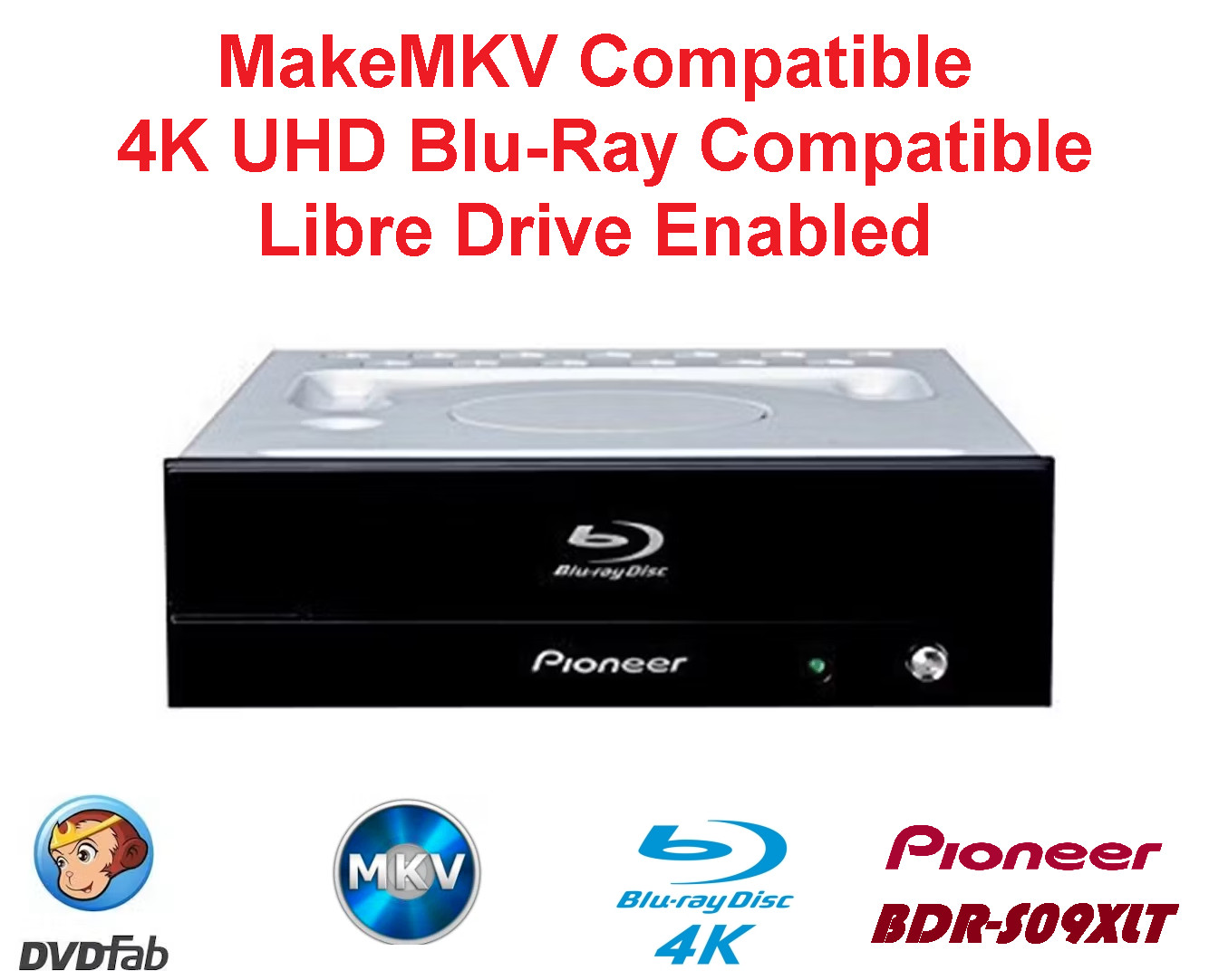 1PC NEW Pioneer BDR-S09XLT Internal Blu-ray Burner MakeMKV UHD 4K Libredrive