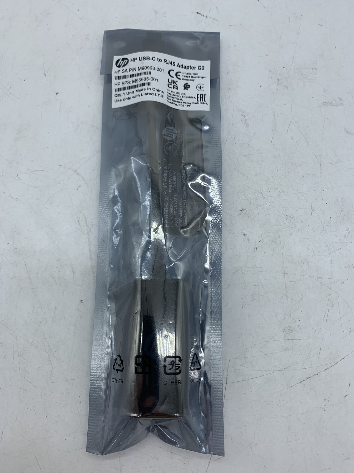 HP USB C to Gigabit RJ45 Adapter G2 - Black (M95985-001 / M90993-001)
