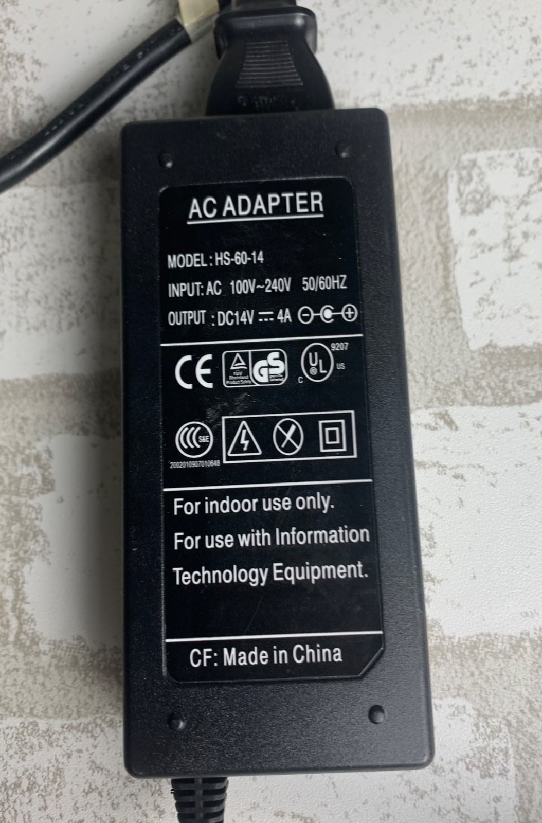 14V 4A AC Adapter Power Supply HS-60-14 56W Charger With Genuine HP Wall Cord 81