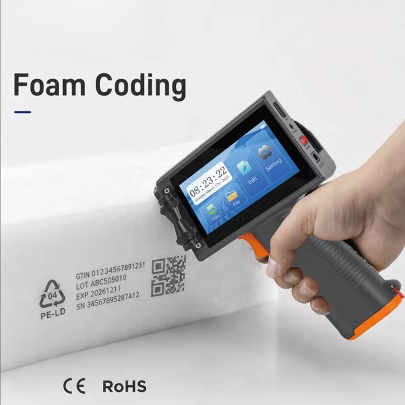 Handheld Inkjet Printer 12.7mm Batch Number Date Code Expiry for Carton Sheet