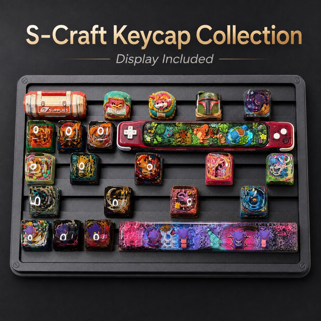 S-Craft Pokémon Keycaps Collection with Display