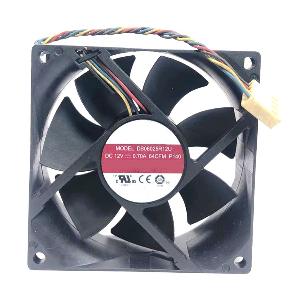 Cooling Fan For AVC DS08025R12U P140 DC12V 0.70A 64CFM 4PIN 80x80x25MM Used