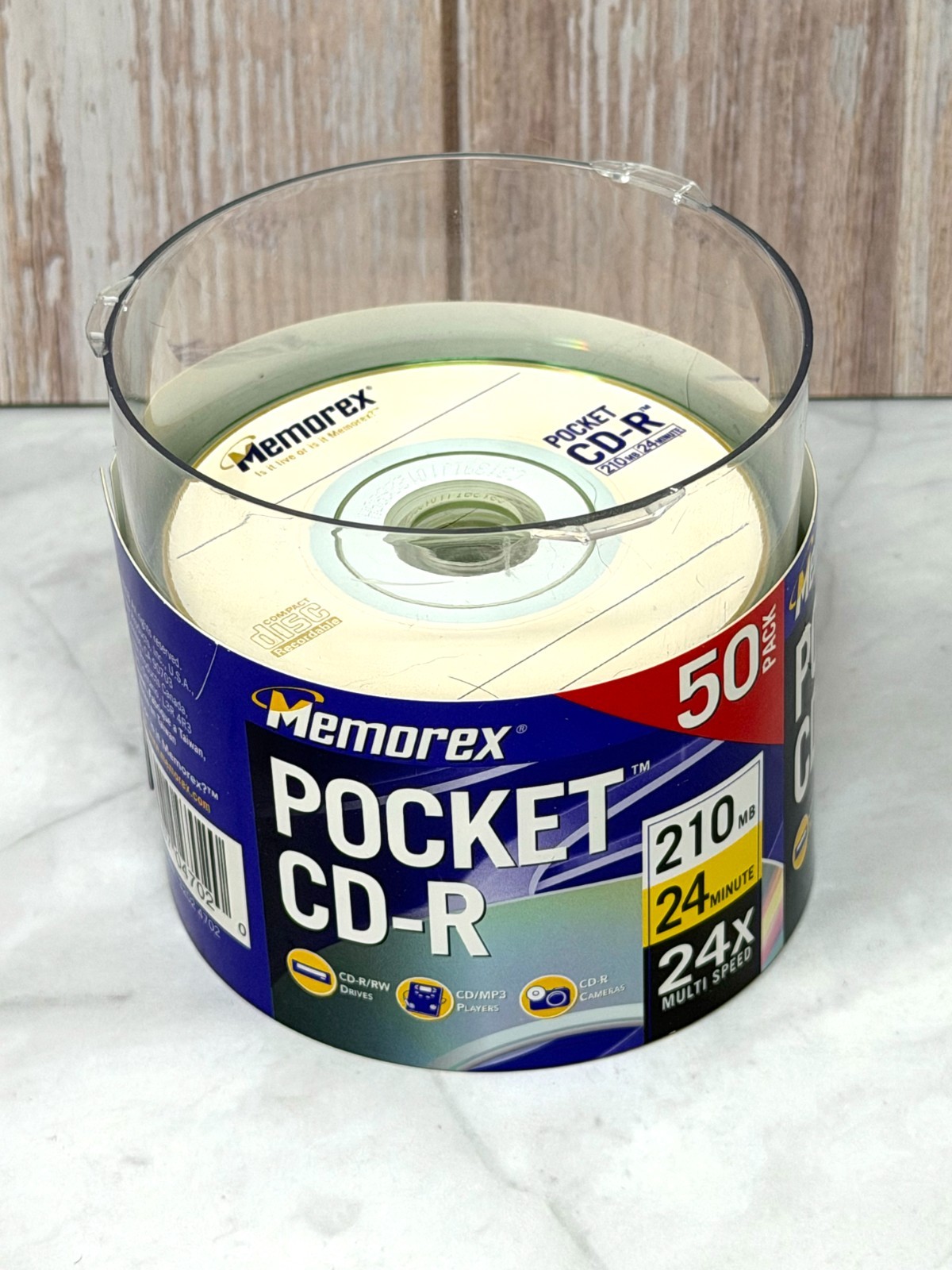 Memorex Pocket CD-R 33 PACK DISCS 24 MIN 24X MULTI SPEED - New Open Box