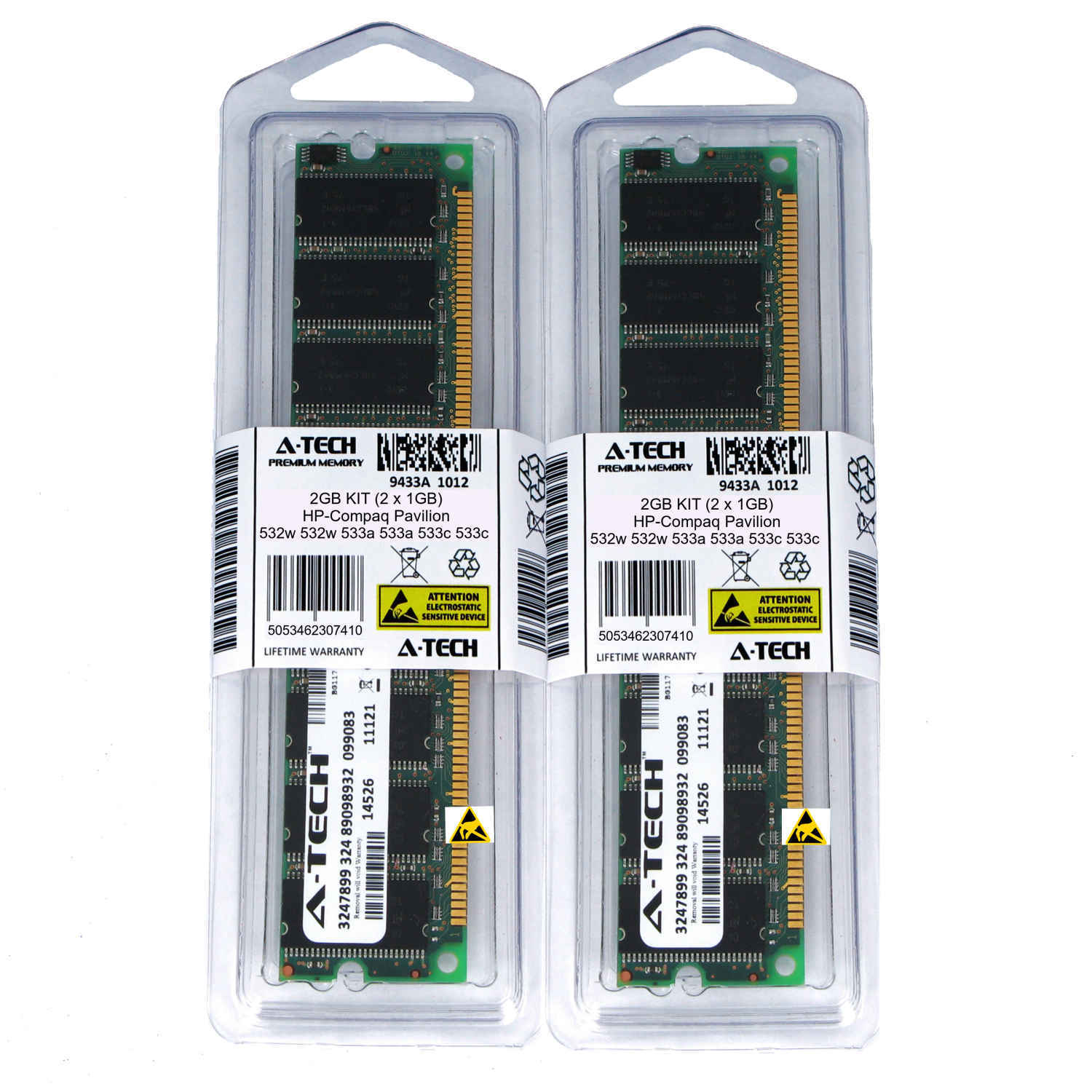 2GB KIT 2 x 1GB HP Compaq Pavilion 532w 533a 533c 540n 542x 551w Ram Memory