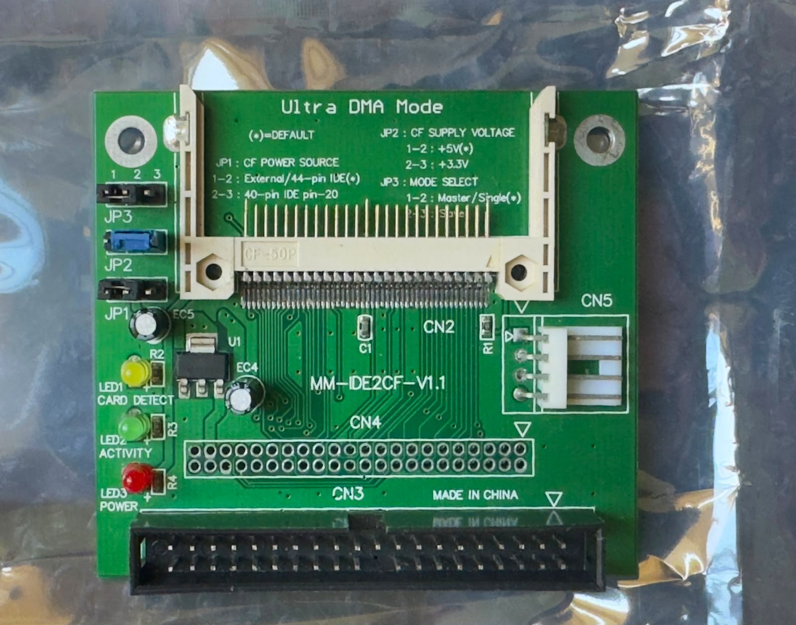 Transcend Industrial 256MB IDE to CF Card + Compcat Flash Adapter