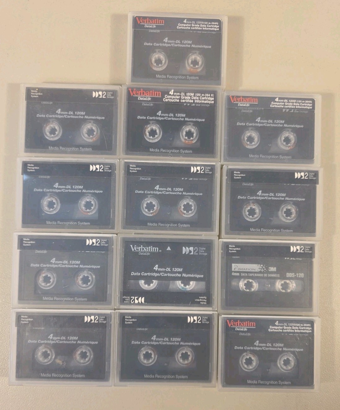 Lot Of 13 3M & Verbatim 4mm DL 120M Data Cartridge Tapes Computer Grade Media