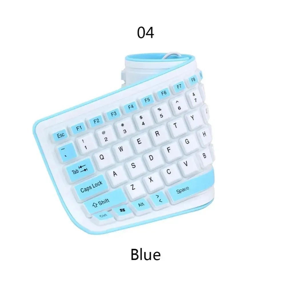 Waterproof Silicone Keyboard Foldable Flexible USB Dustproof DirtProof Full Size