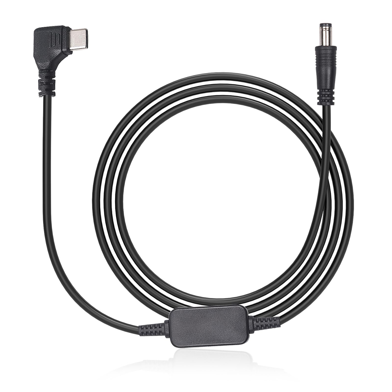 Baby Car Camera Type c Power Adapter, 12V DC5521 to USB-C Adapter 7 FT, black