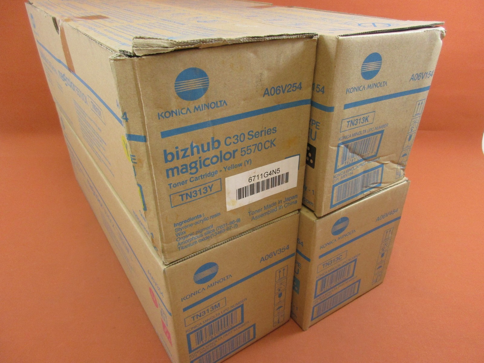 Original Konica Minolta TN313 BK/C/M/Y original packaging