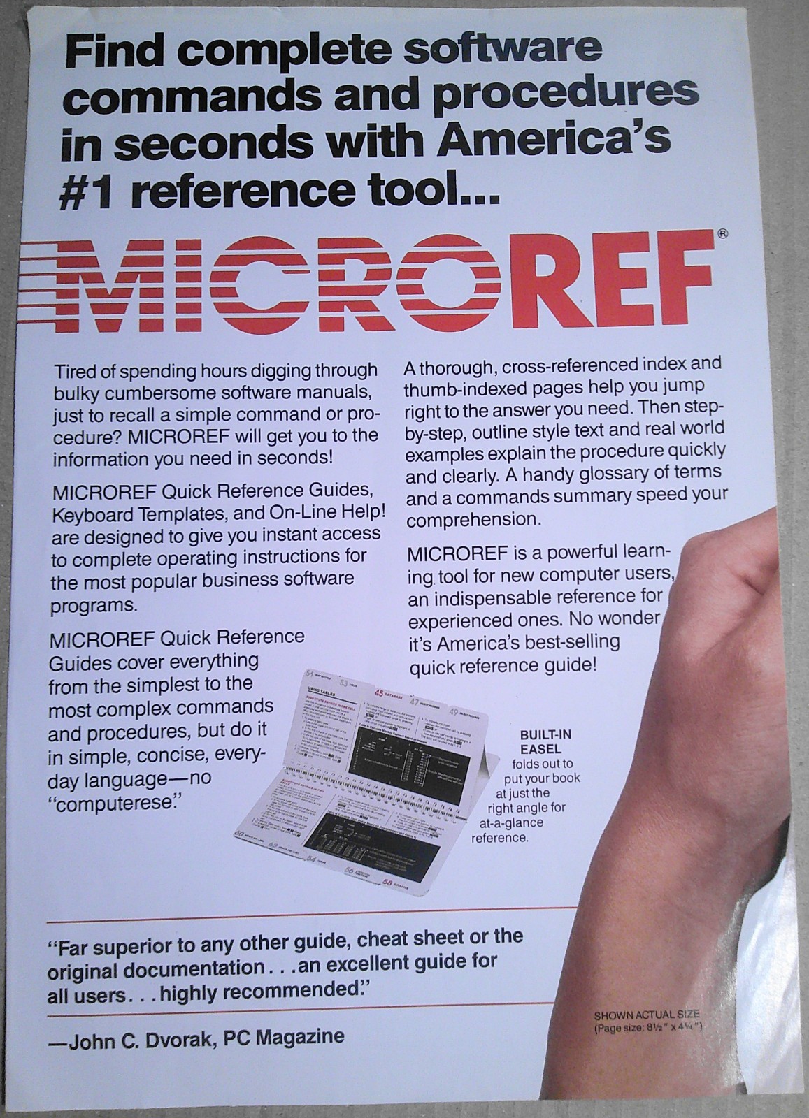 MIcroref flyer - Quick References, Keyboard Templates, On-line Help