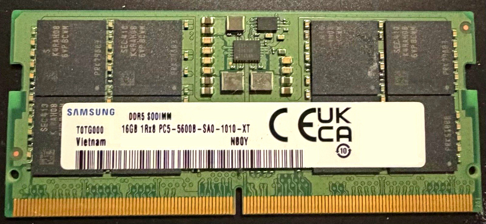 Samsung 16GB DDR5 SO-DIMM PC5-5600B 262-Pin RAM Module PC5-5600B-SAO-1010-XT
