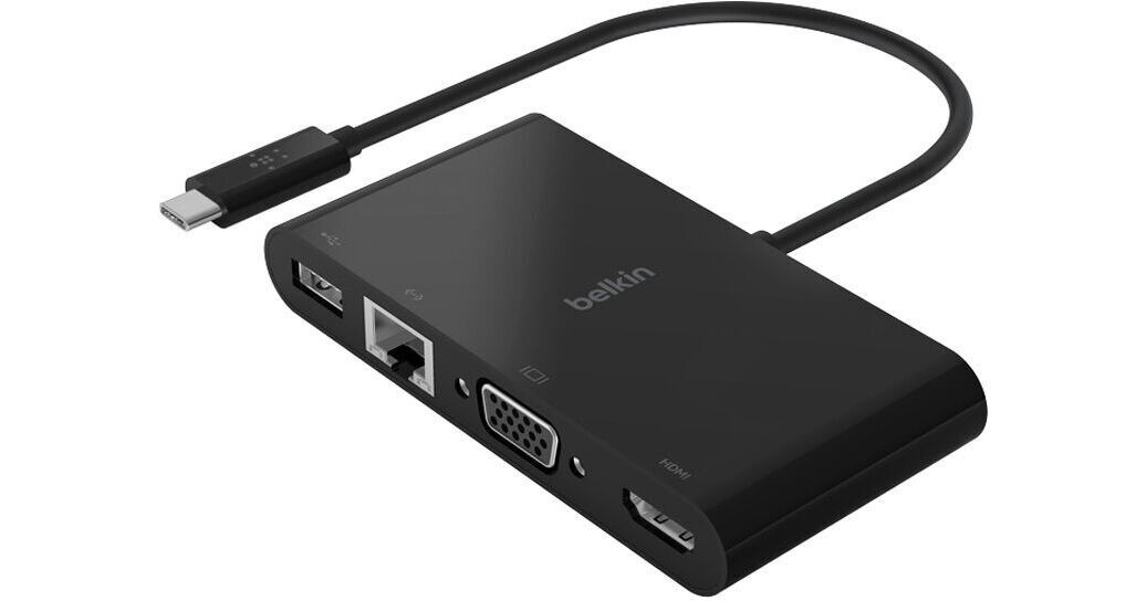 Belkin AVC005BK-BL USB-C Multiport Adapter - USB A 3.0 - VGA - Plug and Play