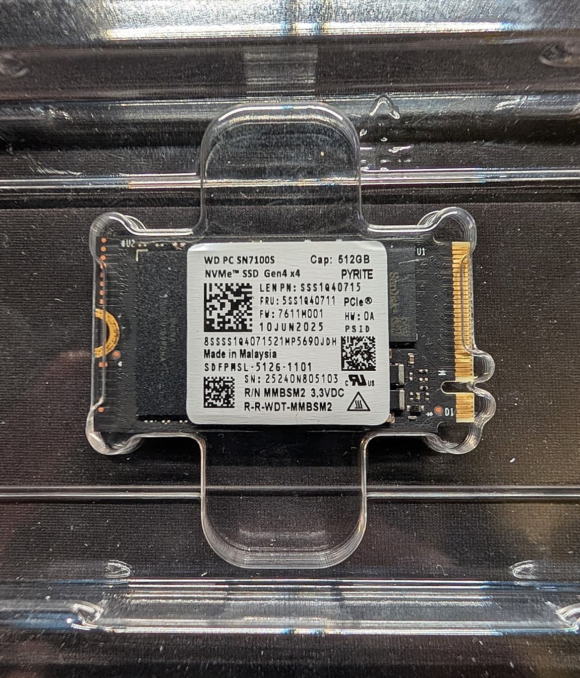 WD PC SN7100S 512GB NVMe PCIe Gen4 x4 M.2 2242 SSD - Lenovo FRU 5SS1Q40711 - New
