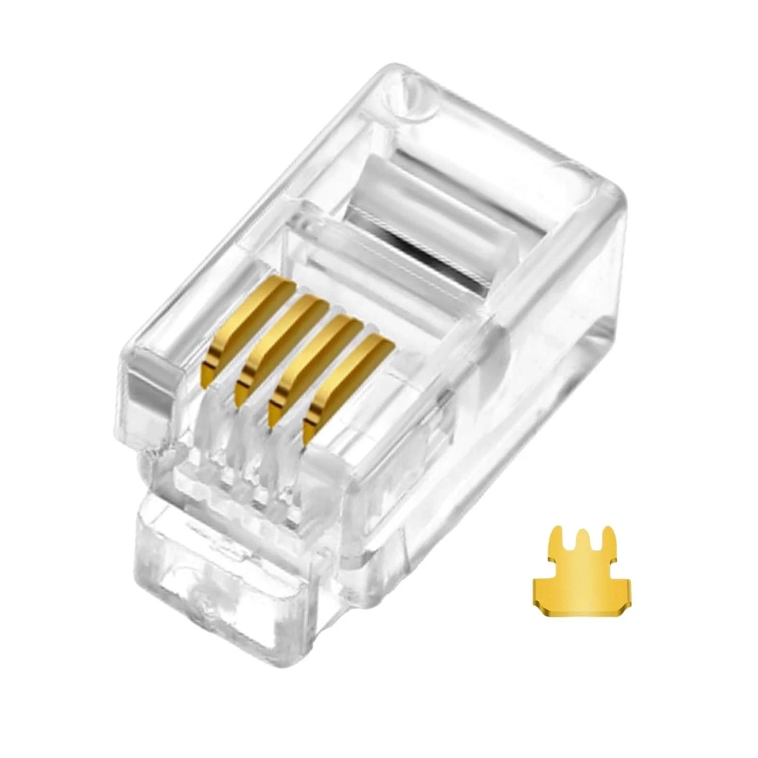 20PCS RJ9/RJ10/RJ22 4P4C Telephone Cable Modular Connectors for Handsets