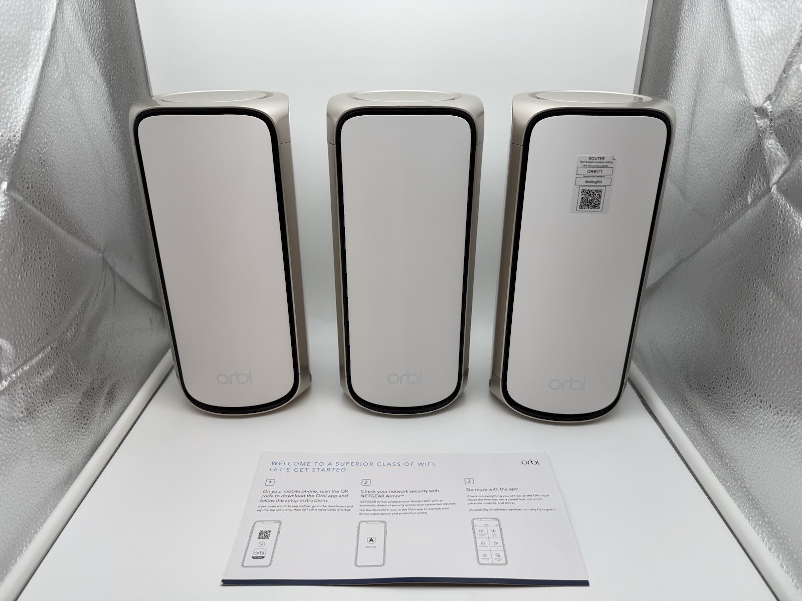 NETGEAR Orbi 970 RBE973S WiFi 7 Mesh System RBE971 + 2 RBE970 Tested
