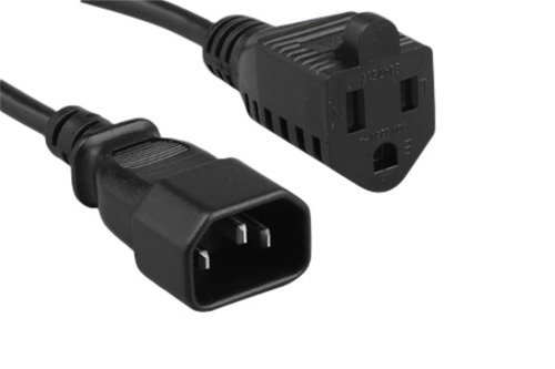 Lot of 10pc AC Power Extension Cable Cord NEMA5-15R/ IEC60320 C14 18AWG 250V 10A
