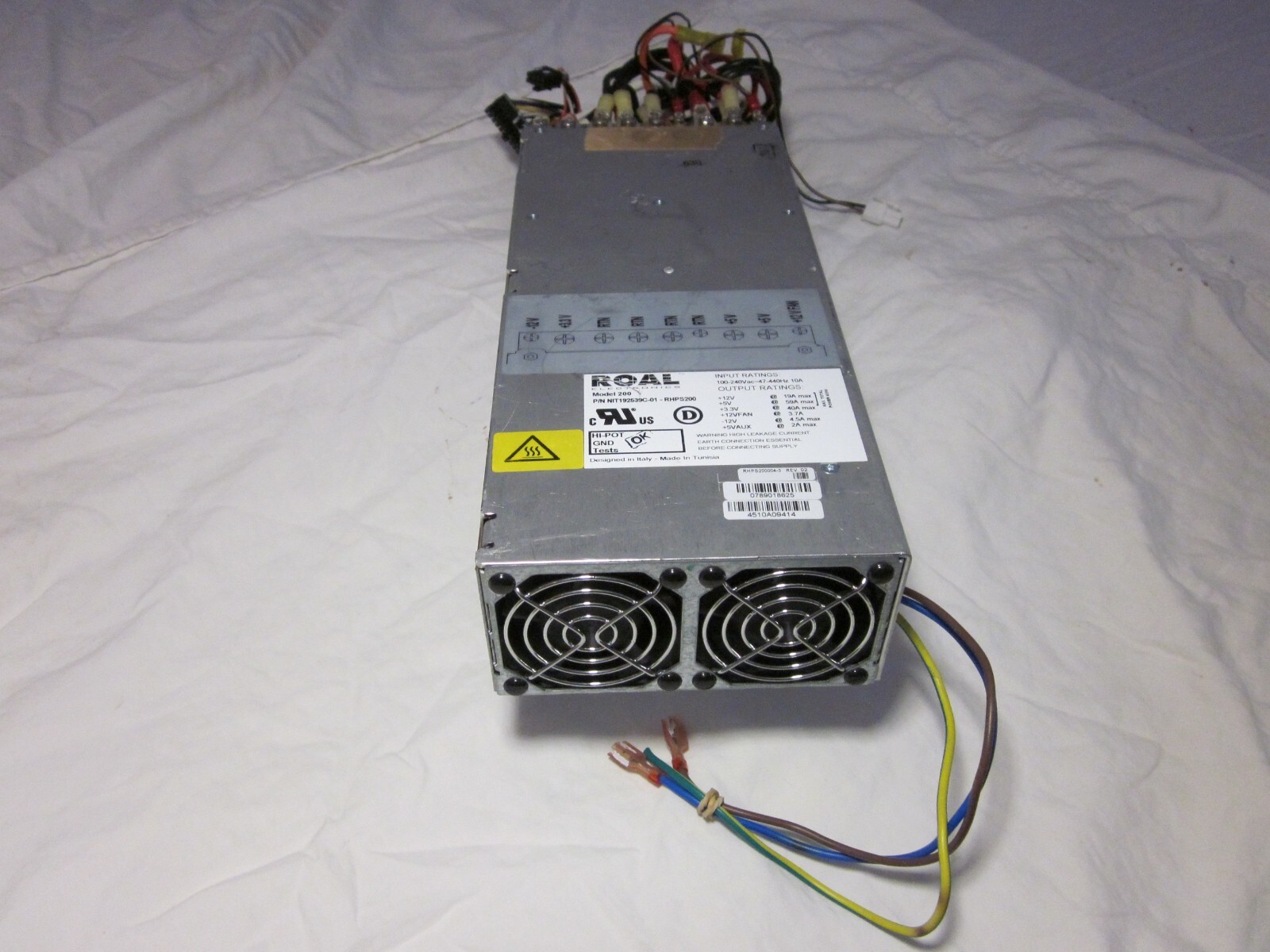 ROAL ELECTRONICS POWER SUPPLY MODEL: 200 PN: NIT192539C-01-RHPS200
